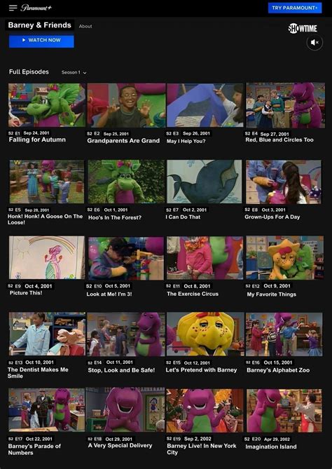 Season 2 Of Barney And Friends On Paramount By Pinkiepieglobal On