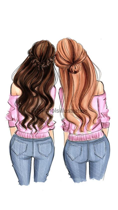 Although minju made a loving confession to her, she has always felt a little distant because of her differences. Pin by Laura Snowden on Watercolor & Sketches | Bff drawings, Best friend drawings, Drawings of ...
