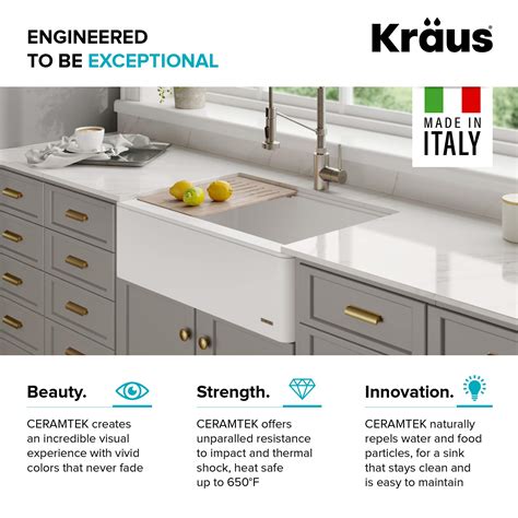 Kraus Kgf1 30white Bellucci 30 Inch Ceramtek Granite Quartz Composite