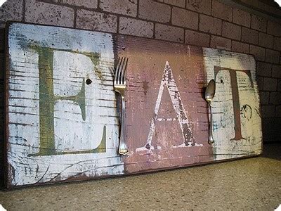 A cute reminder to eat and be merry. Rustic "Eat" Sign