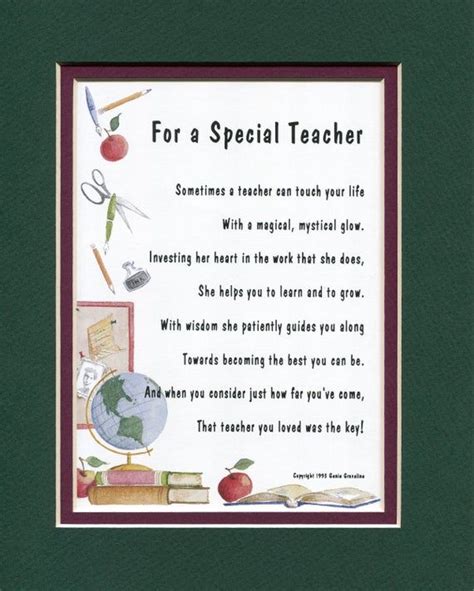 Teacher Thank You Poem Teacher Graduation Teacher Etsy In 2021