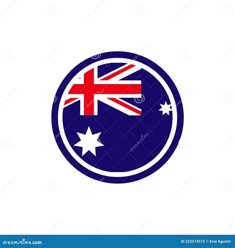 Australia Flag Icon Logo Design Template Stock Vector Illustration Of