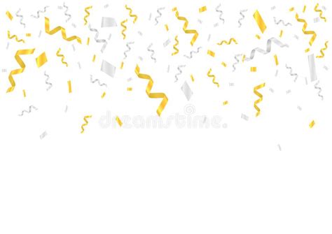 Golden And Silver Confetti Stock Vector Illustration Of Decoration