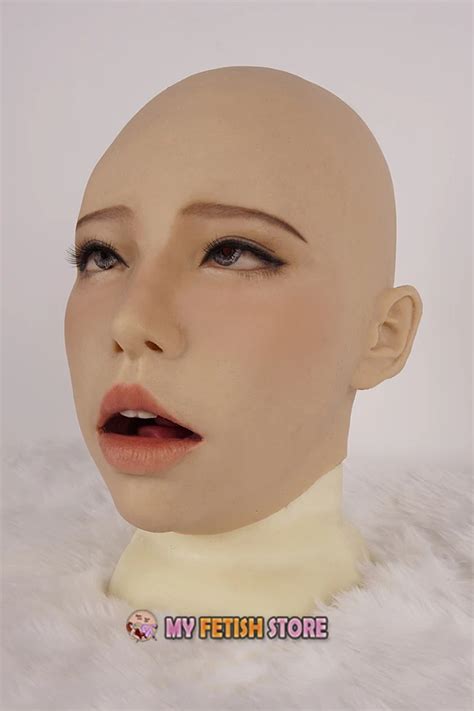 poppy new design soft silicone female full head with ball gag dms crossdress sex playing doll mask