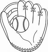 Baseball Mitt Clip Coloring Colorable Line Vector Sweetclipart Printable sketch template