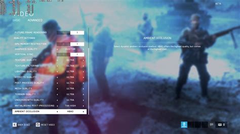 Battlefield V Open Beta Visual Settings Detailed
