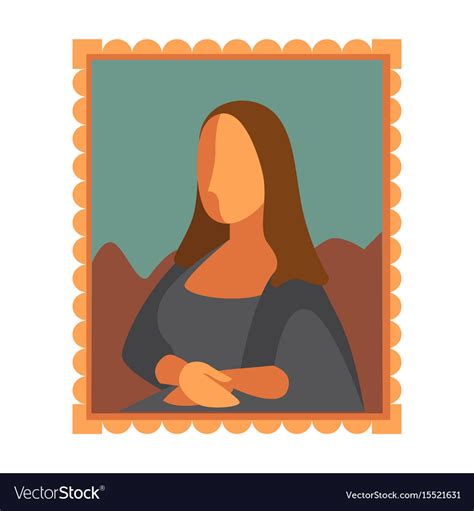 Minimal Mona Lisa Picture Royalty Free Vector Image