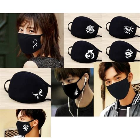 Buy Black Fashion Unisex Mouth Face Anime Face Mask