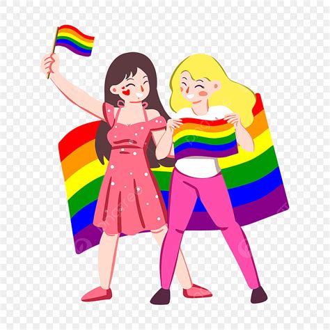 รูปผู้หญิงภูมิใจของคน Lgbt ธง Rainbow Png การ์ตูน หญิง Lgbtภาพ Png