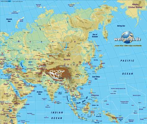 Map Of Asia Map Of The World Physical General Map Region Of The