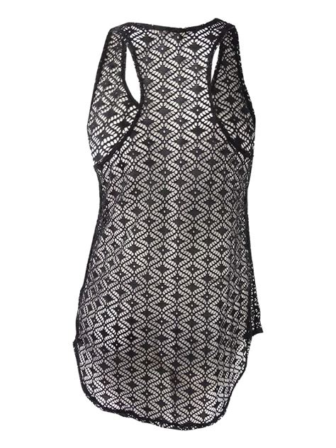 Miken Womens Crochet Racerback Swimsuit Dress Swim Cover Up Ebay