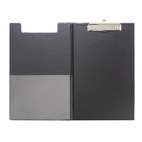 Osc Foolscap Pvc Clipboard With Flap Black Clipboards — Discount Office