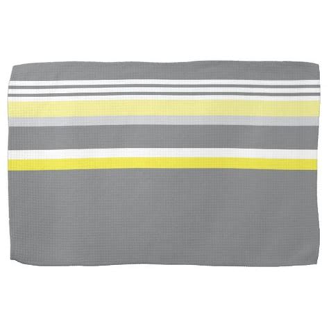 Gray Yellow Stripe Hand Towel Gray Yellow Yellow Stripes Grey