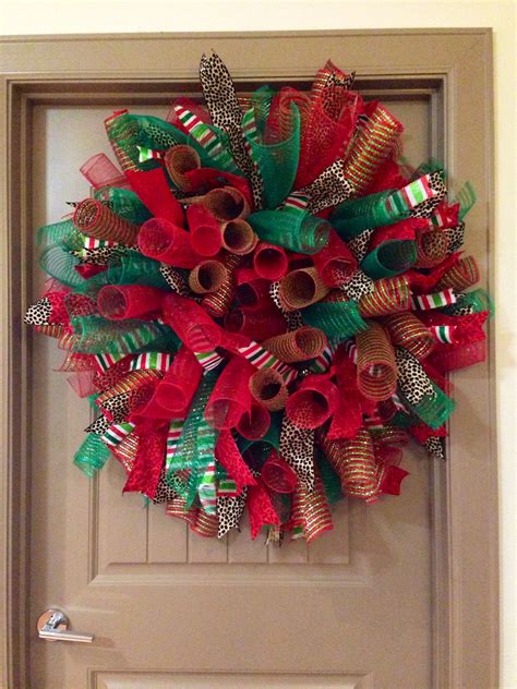 Curly Deco Mesh Christmas Wreath Mesh Ribbon Wreaths Christmas Mesh Wreaths Ribbon On