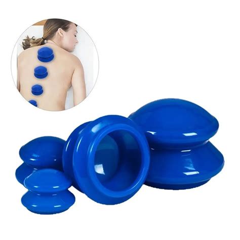 4pcs Medical Vacuum Silicone Cups Rubber Massage Relaxation Suction Cupping Therapy Set Good