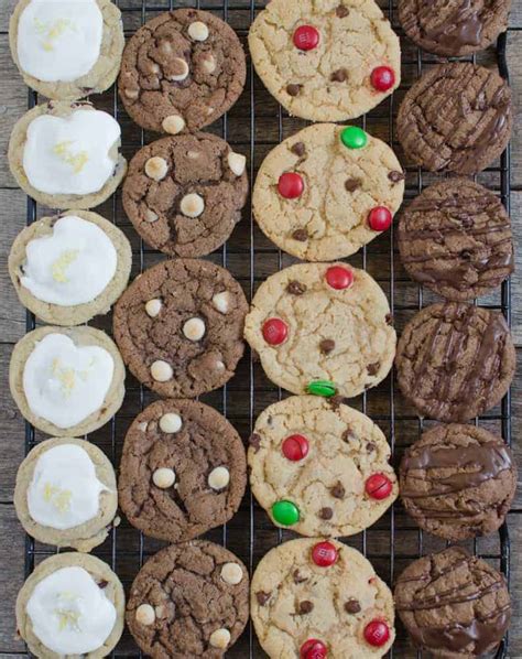 Lined up in a row on a platter, these cute treats are sure to get your guests in the holiday spirit. 1 Dough, 4 Christmas Cookies - Bless This Mess