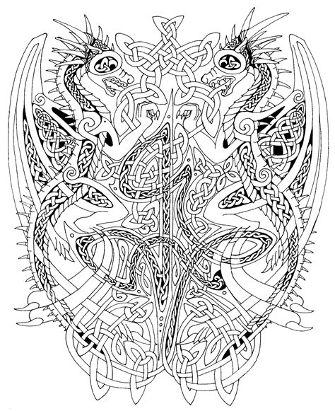 Celtic Dragons By Feivelyn On Deviantart Celtic Coloring Celtic