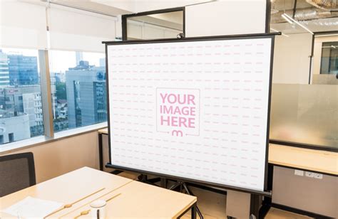 Presentation Projector Screen Mockup Psd In Office Mediamodifier