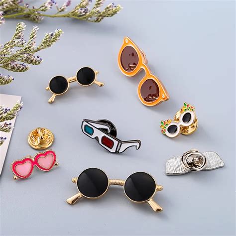 Retro Cool Sunglasses Pins And Brooches Pin Badges Hat Backpack