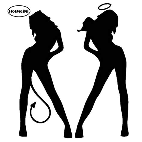 Hotmeini Car Styling Car Sticker Sexy Angel And Devil Personality Fine