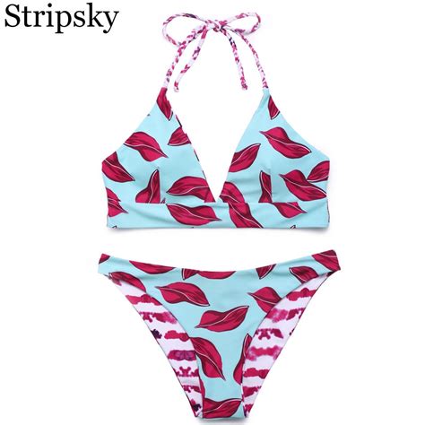 Stripsky Bikini Sexy Brazilian Swimwear Women Bathing Suit Swimsuit Halter Bikini Padded
