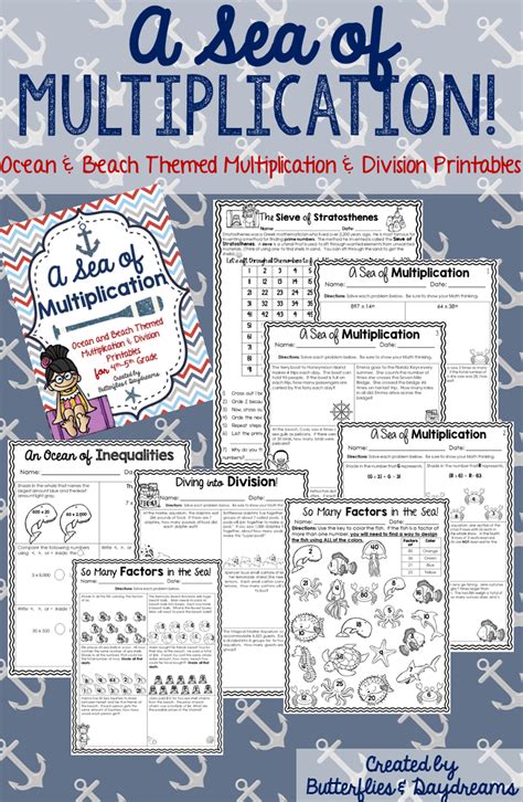 Ocean Themed Multiplication Worksheets