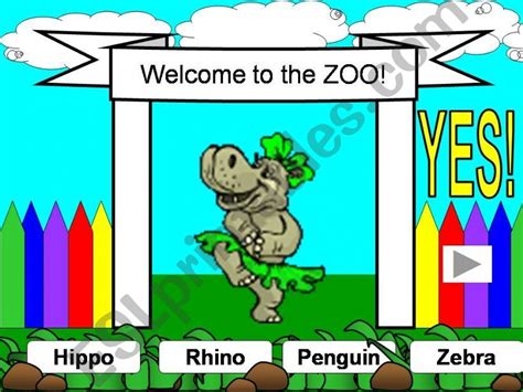 Esl English Powerpoints Animals In The Zoo Animated Fun