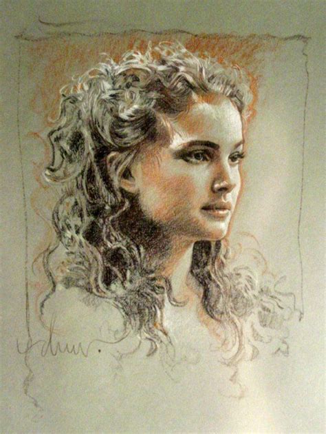 Padme By Drew Struzan Portrait Painting Portrait Drawing Color