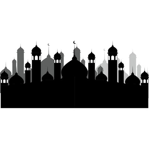 Illustration Of Islamic Mosque Silhouette Vector 7438243 Vector Art At