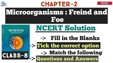 Class 8 Science Ncert Solution Chapter 2 Microorganisms Freind And