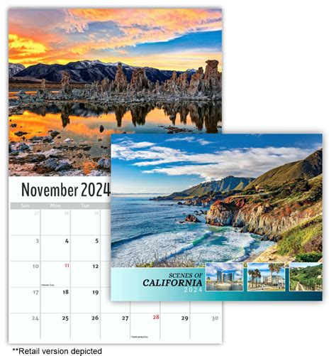 2024 Wall Calendar California Scenic