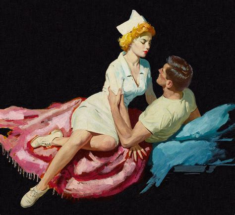 Night Nurse Cover Vintage Pulp Fiction Paperback Painting By John Farr