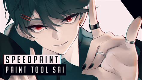 Oc Speedpaint Edgy Anime Boy Paint Tool Sai 2019 Youtube