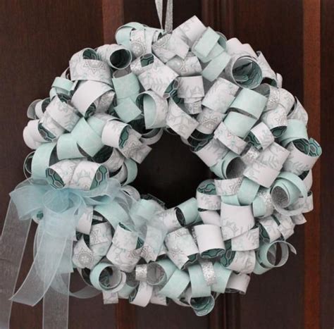 Winter Frost Dsp Stack Wreath By Gails Cards And Paper Crafts At