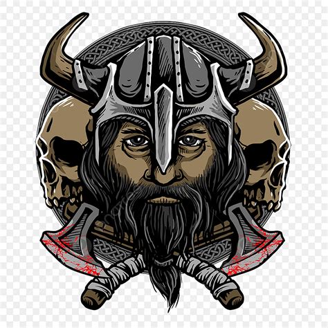 Viking Skull Png Image Vector Of Viking Head With Twin Skull And