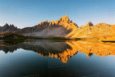 Alpine Lake In The Morning Laghi Dei Piani Tre Cime Di Lavaredo
