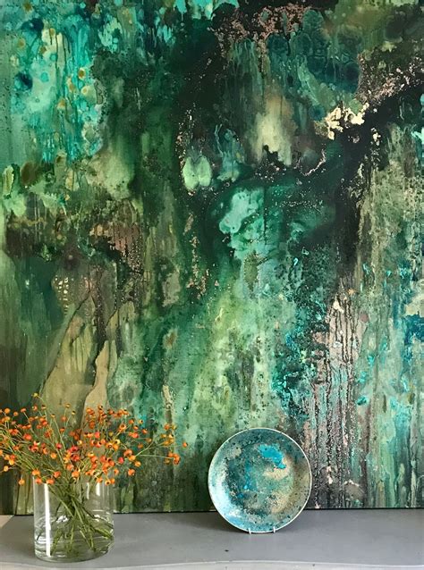 Abstract Emerald Green Green Art Painting Painting Inspiration