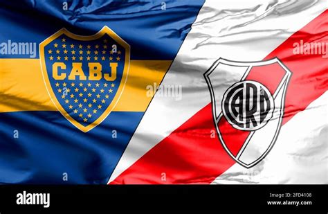 A Animation Of A Waving Flag With The Boca Juniors And River Plate