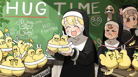 Clumsy Nun Froggy Nun And Bunny Nun Little Nuns Drawn By Diva