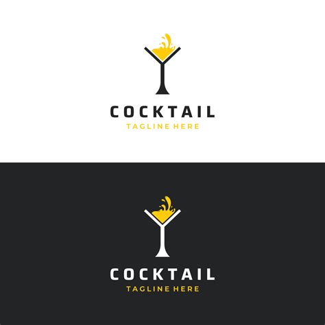 Alcohol cocktail logo, nightclub drinks.Logos for nightclubs, bars and