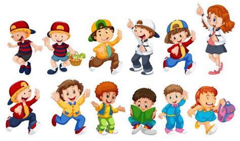 Download Set Of Children Character For Free Kids Vector Boy
