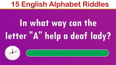 15 English Alphabet Riddles Interesting Riddles Youtube