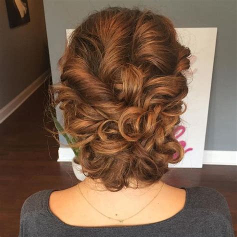 40 Creative Updos For Curly Hair Curly Hair Updo Easy Hair Updos