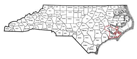 Map Of Nc Counties With Names World Map