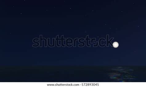 Night Landscape Sea Full Moon Vector Stock Vector Royalty Free