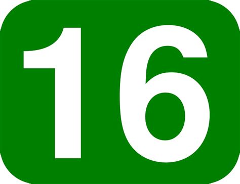 Número 16 Redondeado · Gráficos Vectoriales Gratis En Pixabay