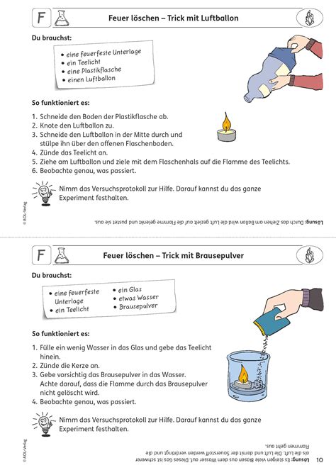 Grundschule Unterrichtsmaterial Sachunterricht Experimente