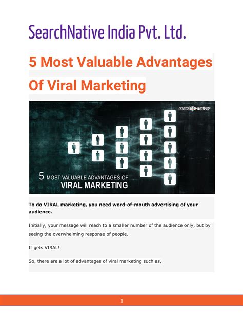 Searchnative 5 Most Valuable Advantages Of Viral Marketing Page 1