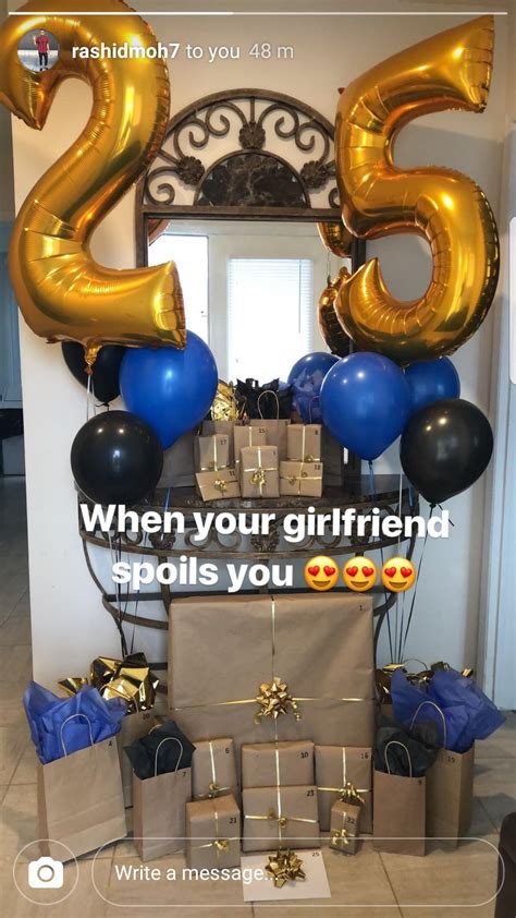 My grand idea for his 30th birthday was to surprise him with 30 gifts! 25 presents for his 25th birthday | 25th birthday gifts ...