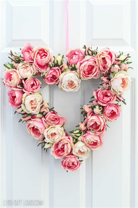 Diy Floral Valentines Day Wreath Lydi Out Loud